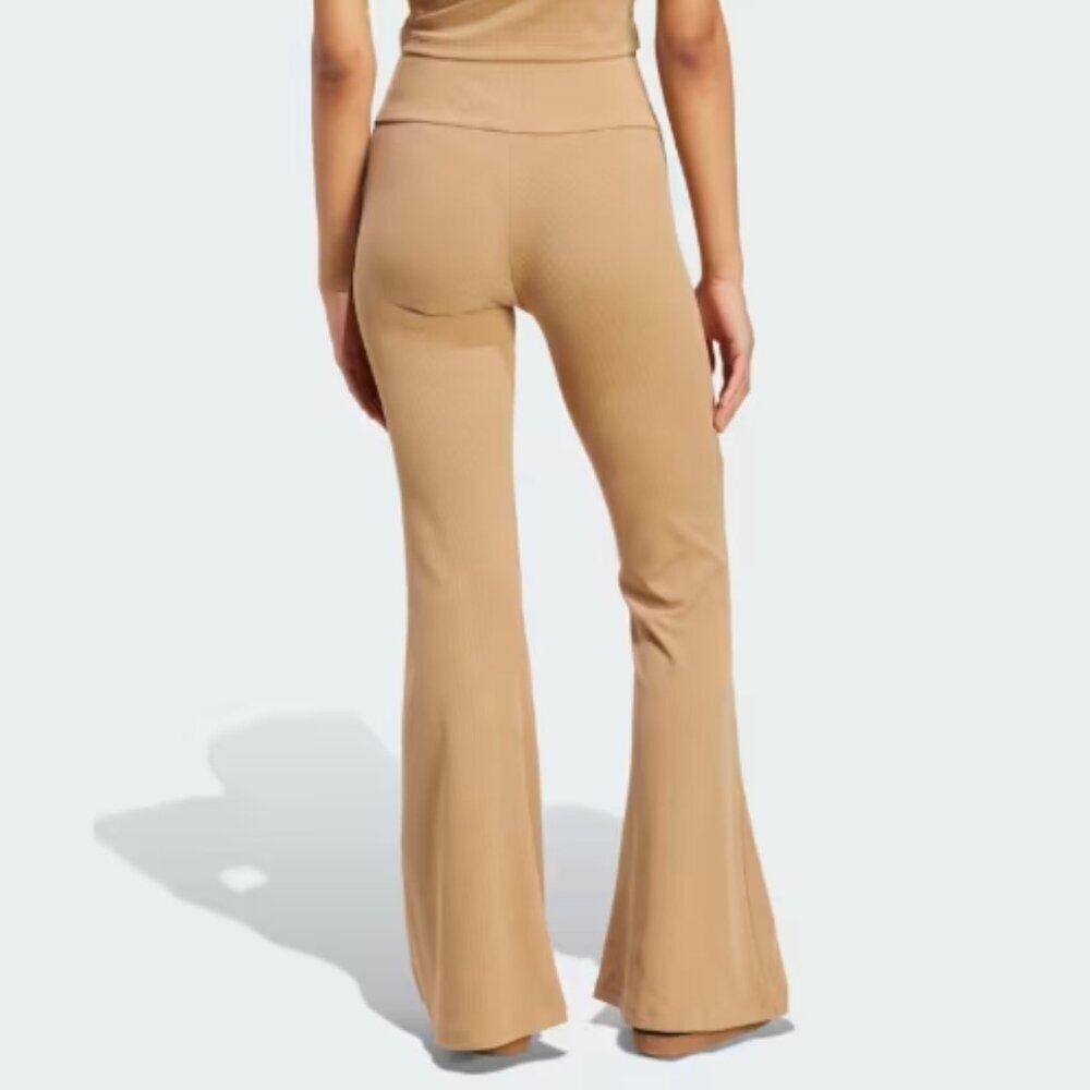 adidas Essentials Rib Flared Leggings – Cardboard – Size S – NWT
